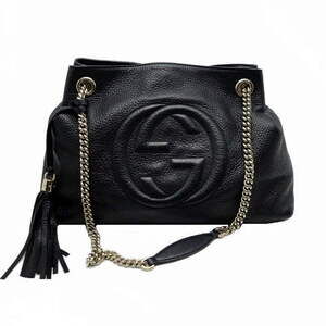 Gucci Soho Chain Shoulder Bag Black Leather
